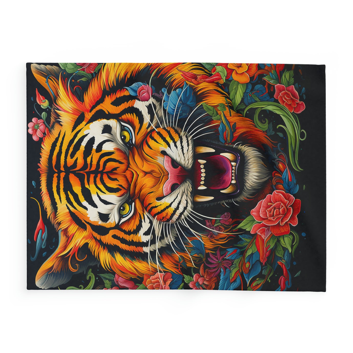 Arctic Fleece Blanket Graphic Graffiti Tiger