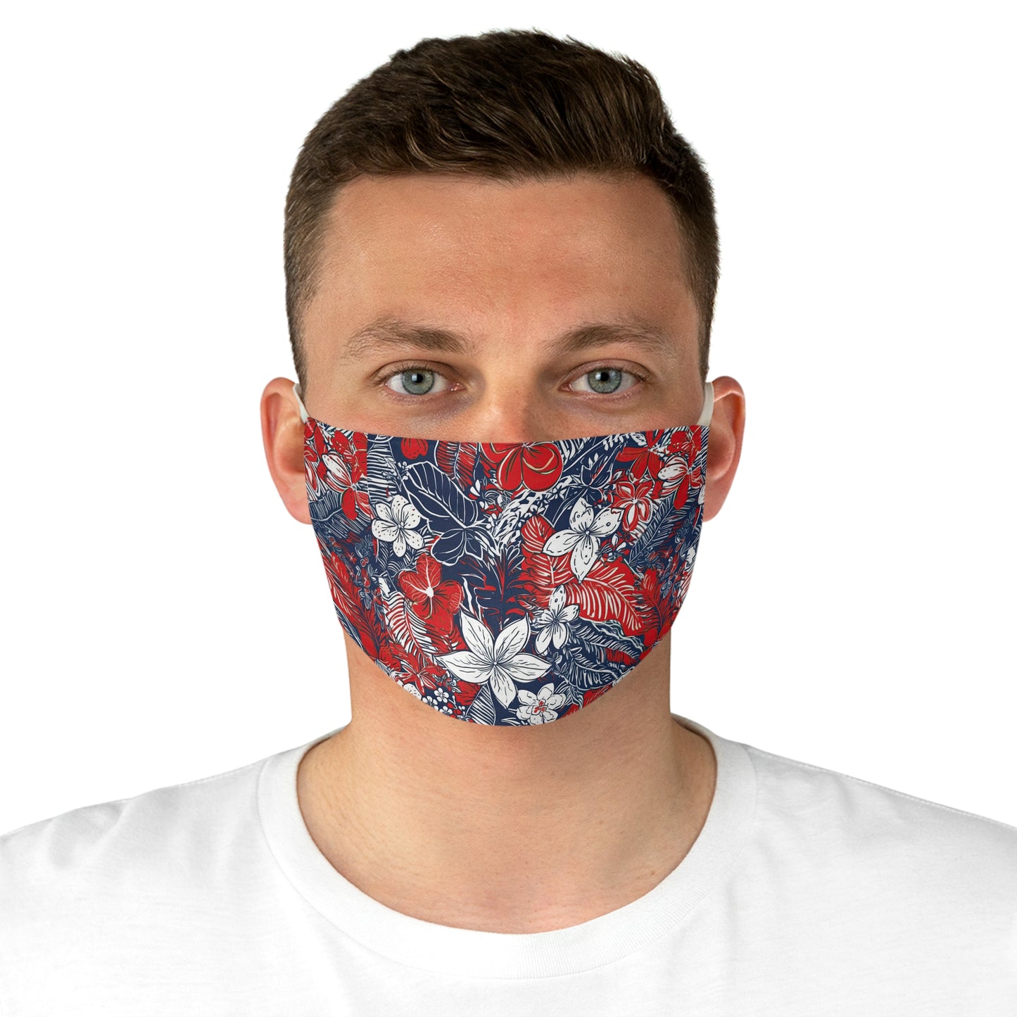 Fabric Face Mask Red White and Blue Design