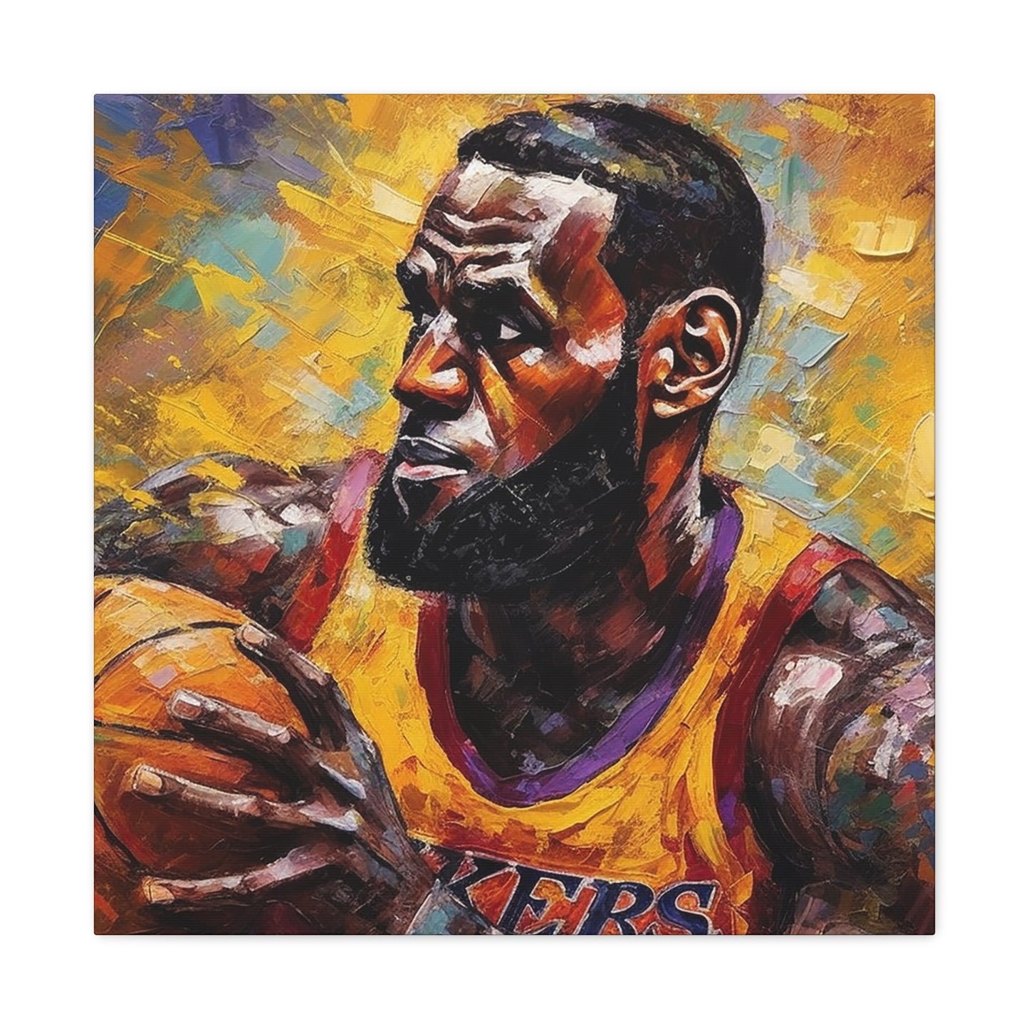 Courtside Majesty Lebron James on Canvas