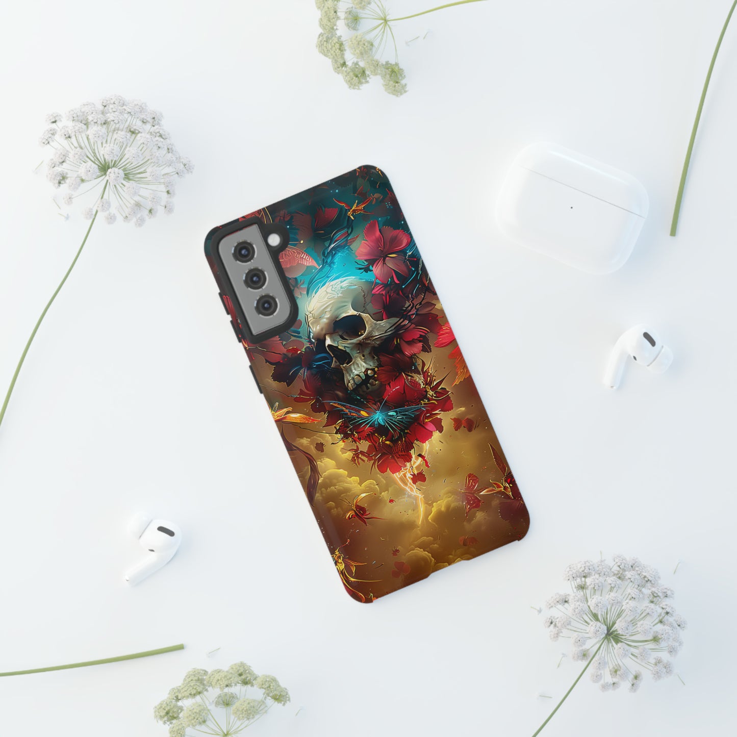 Tough Phone Cases Eternal Bloom Skull