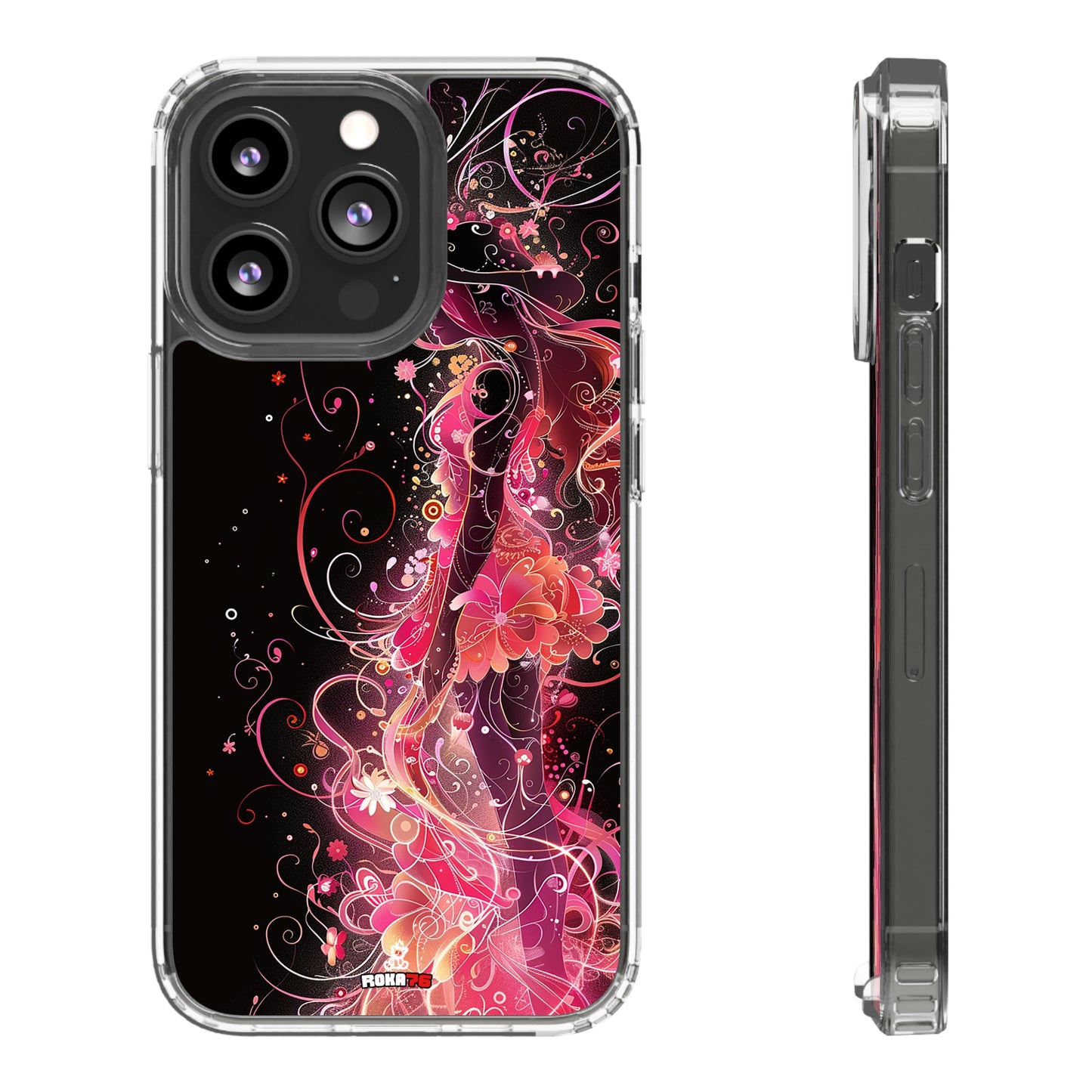 Clear Phone Cases Graphic Pink Lady