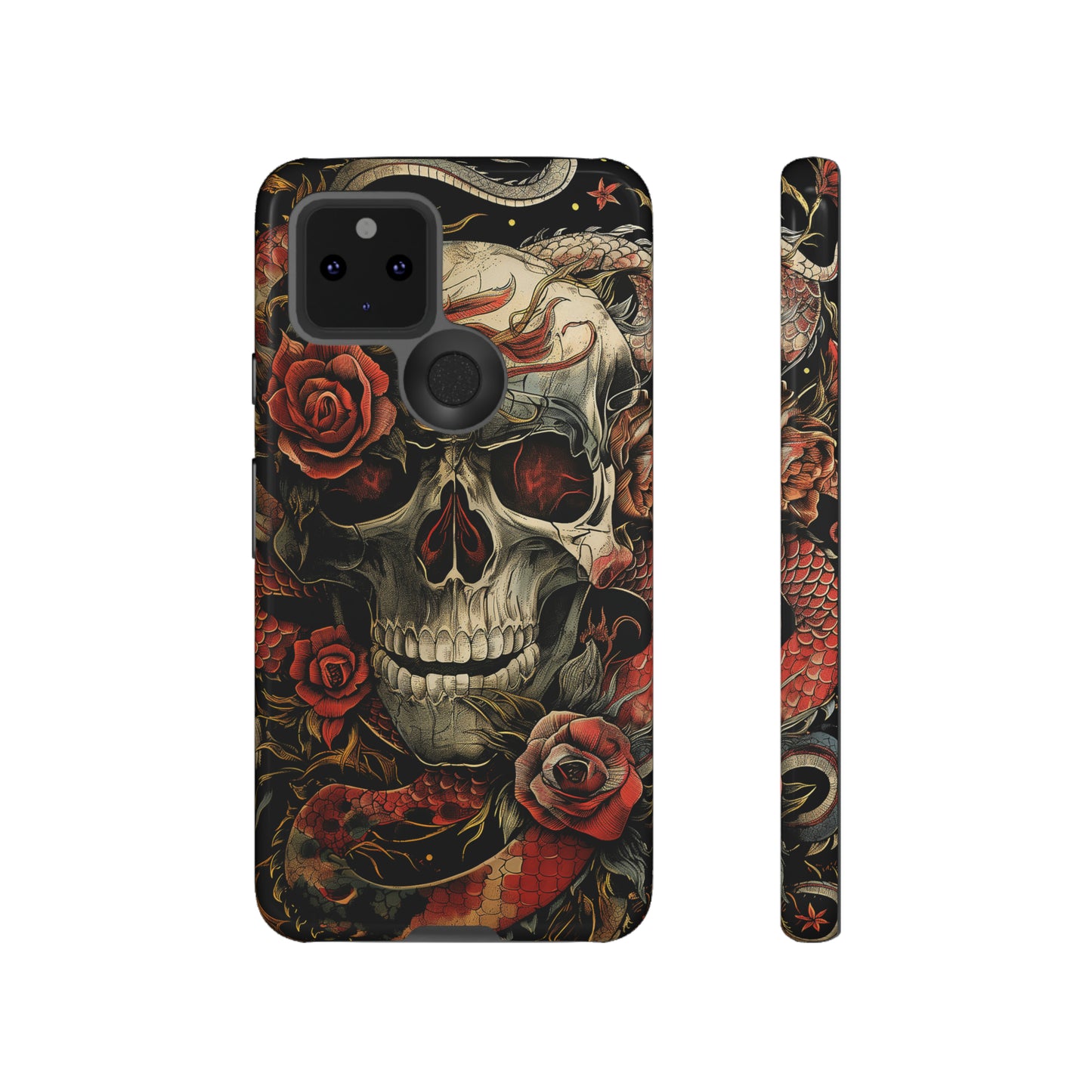 Tough Phone Case Skull and Rose 02