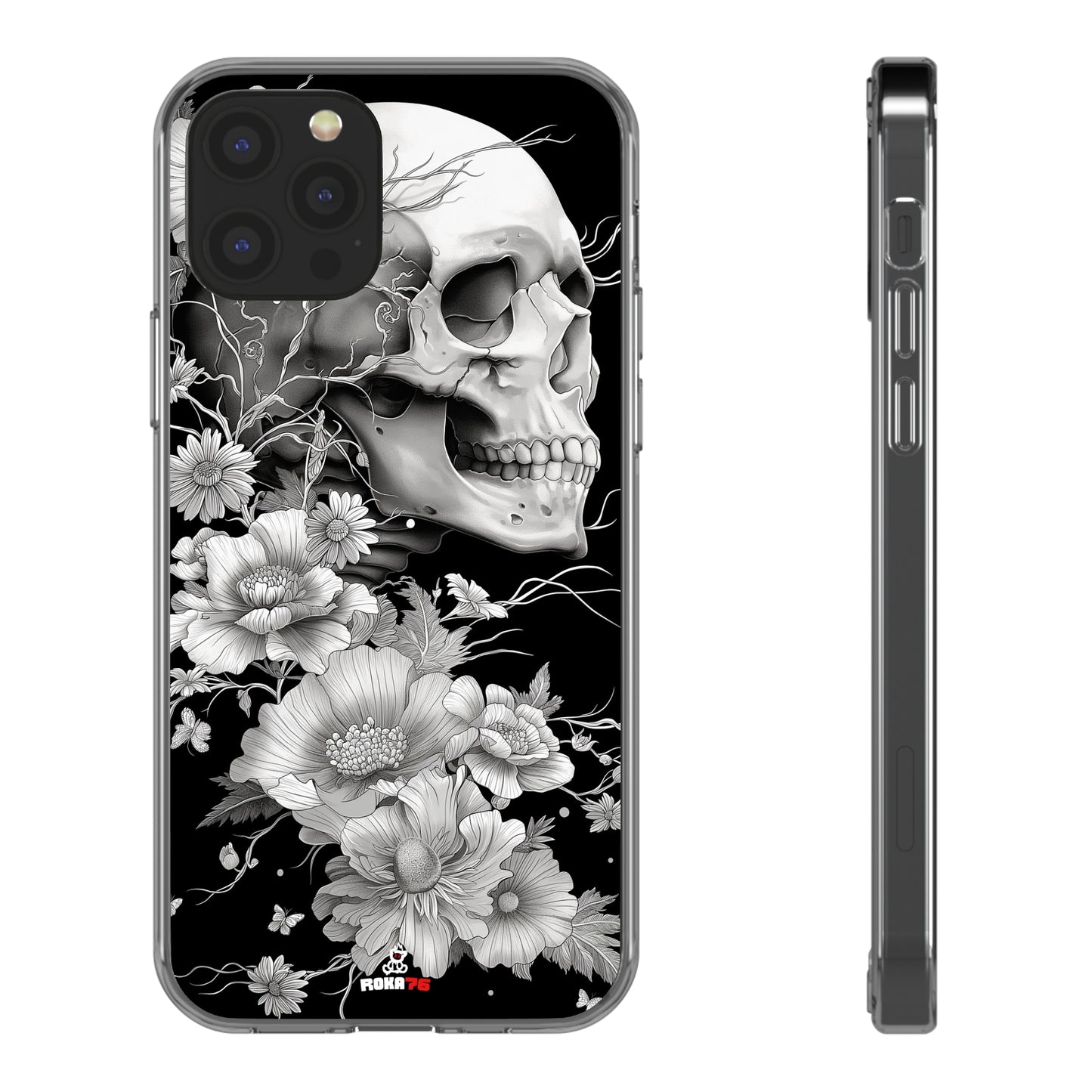 Clear Phone Cases White Skull