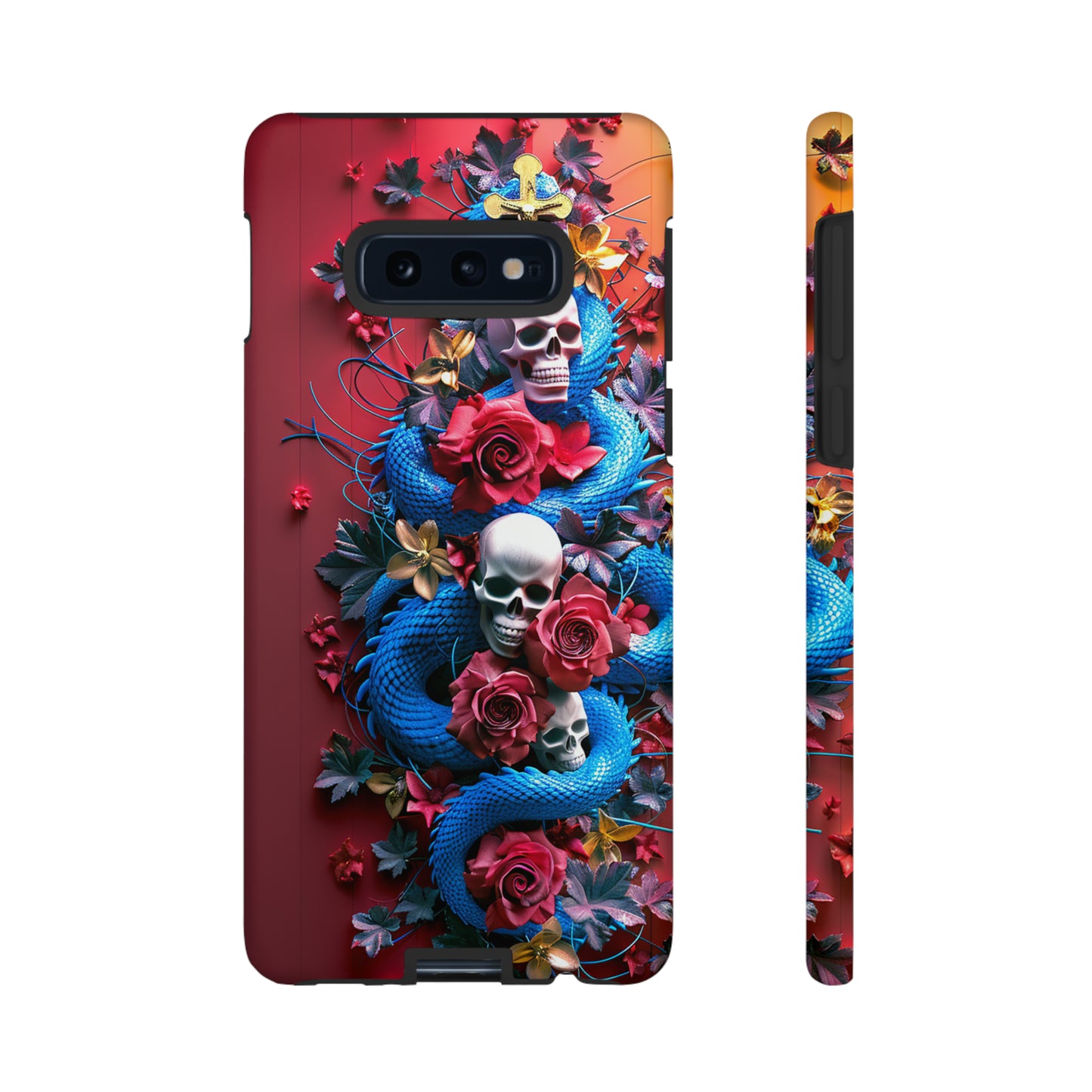 Tough Phone Case Skull and Snake