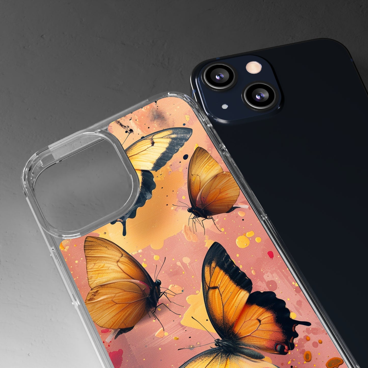 Clear Phone Cases Pink Butterflies