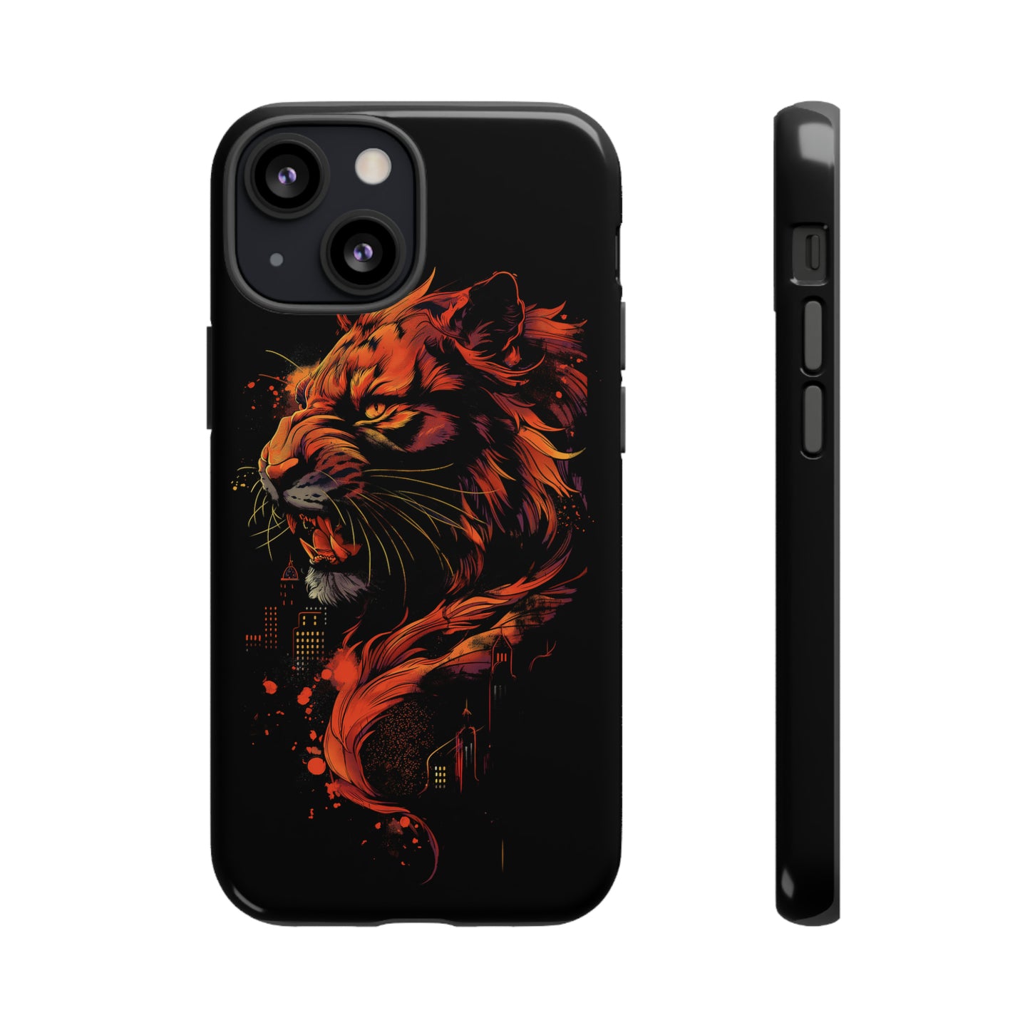 Tough Phone Case Tiger Orange and Black