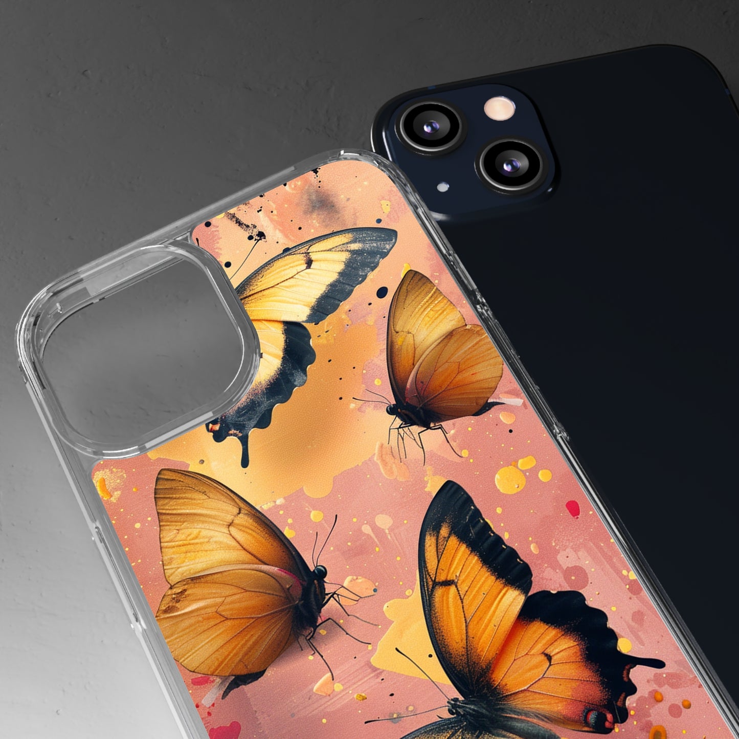 Clear Phone Cases Pink Butterflies