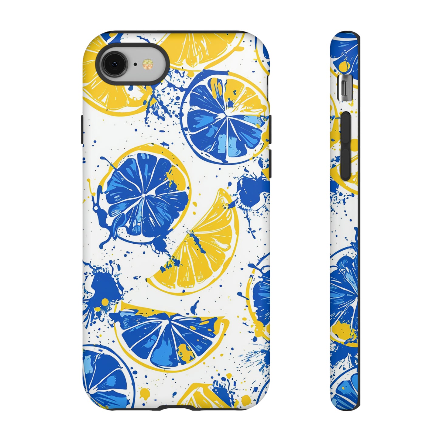 Tough Phone Case Lemon Blue and Yellow