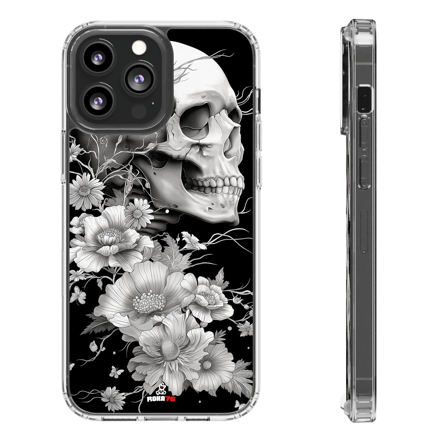 Clear Phone Cases White Skull