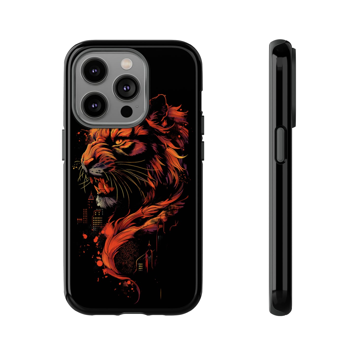 Tough Phone Case Tiger Orange and Black