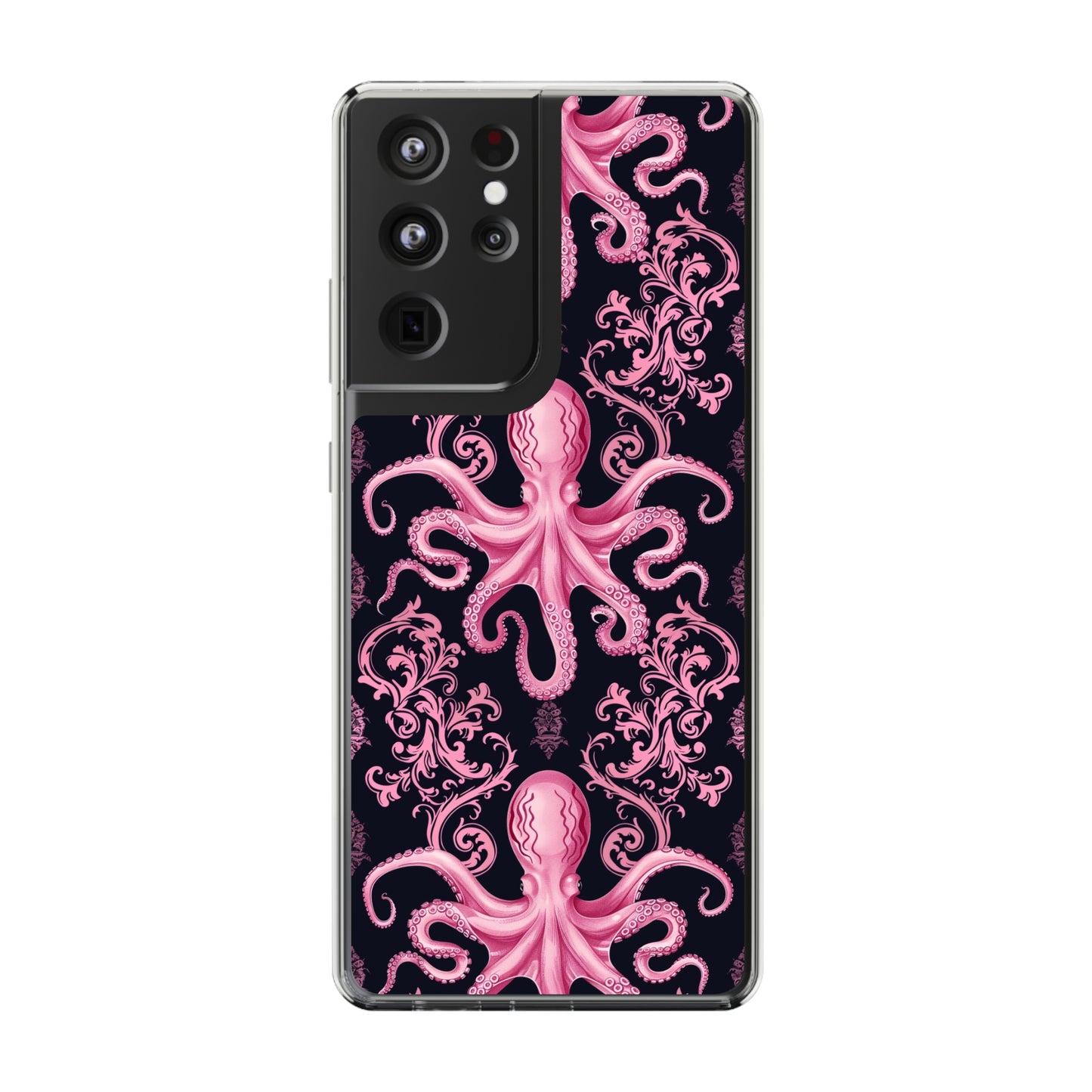 Clear Phone Cases Pink Octopus