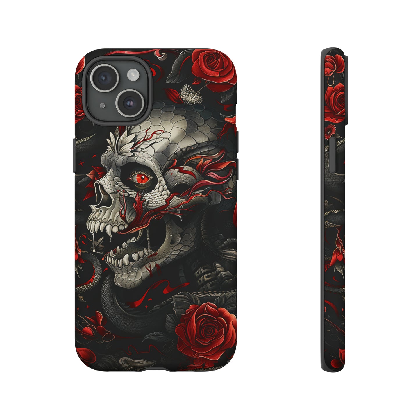 Tough Phone Case Skull and Rose 03