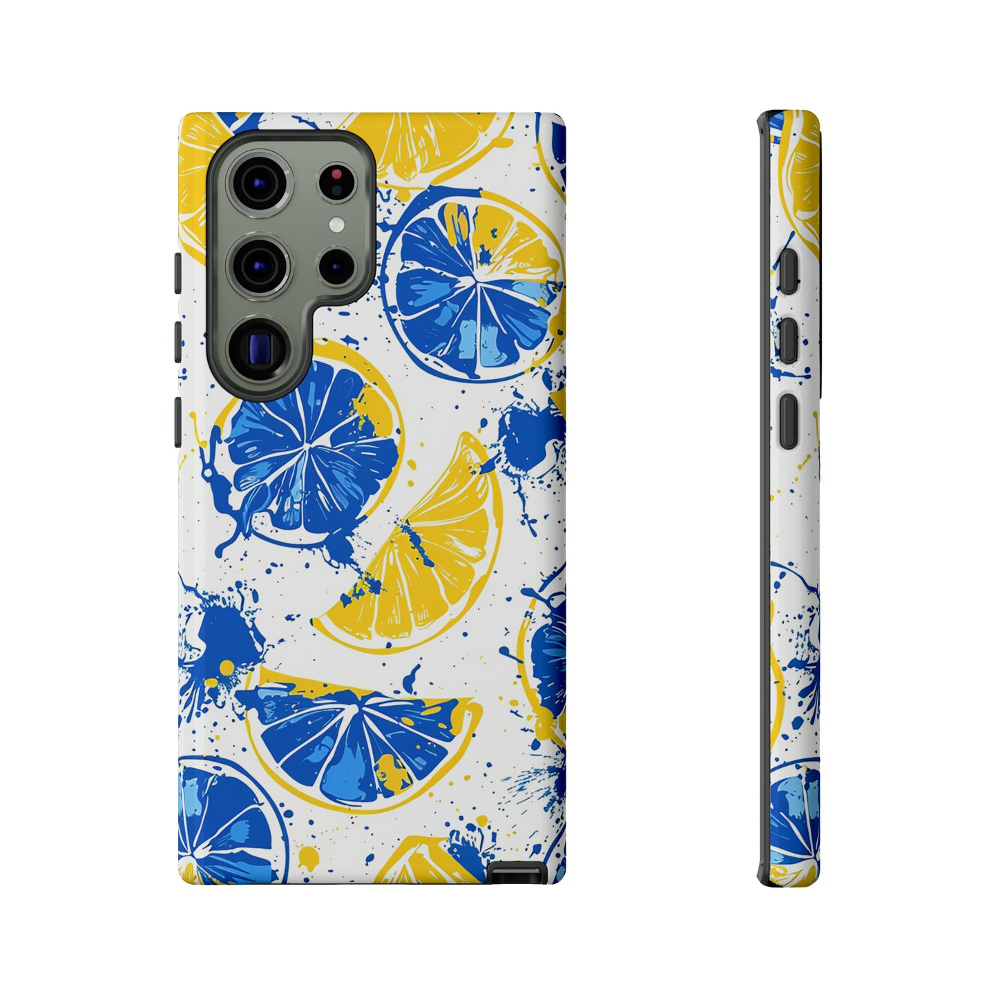 Tough Phone Case Lemon Blue and Yellow