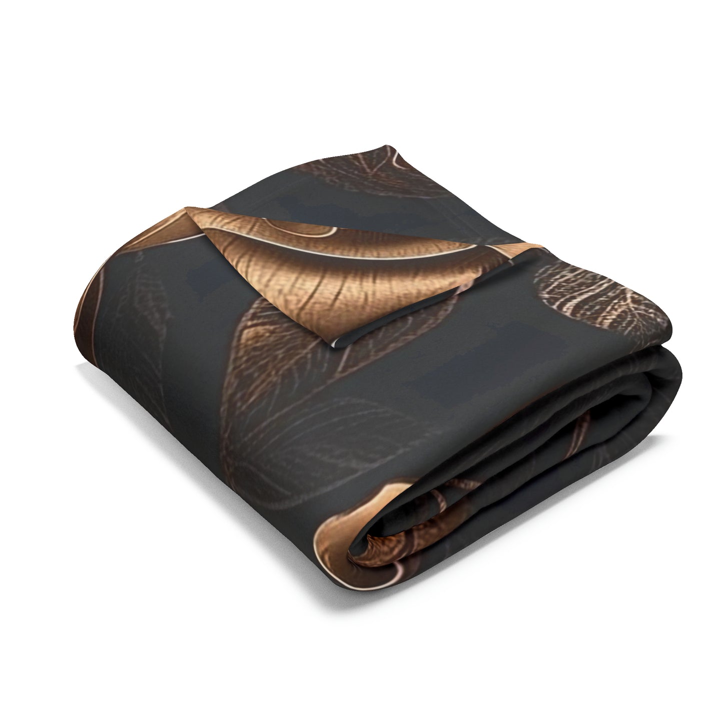 Arctic Fleece Blanket Luxurious Black and Gold Roses