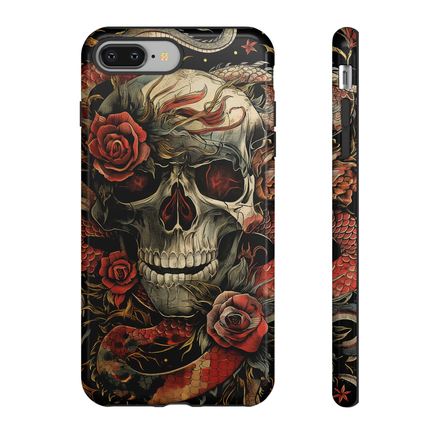 Tough Phone Case Skull and Rose 02