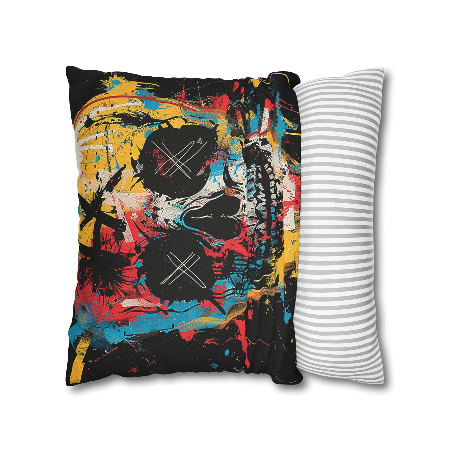 Spun Polyester Square Pillow Graphic Skull