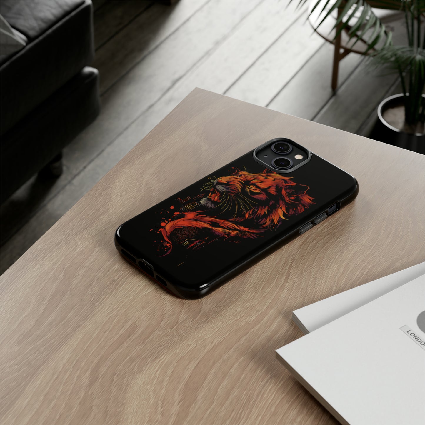 Tough Phone Case Tiger Orange and Black