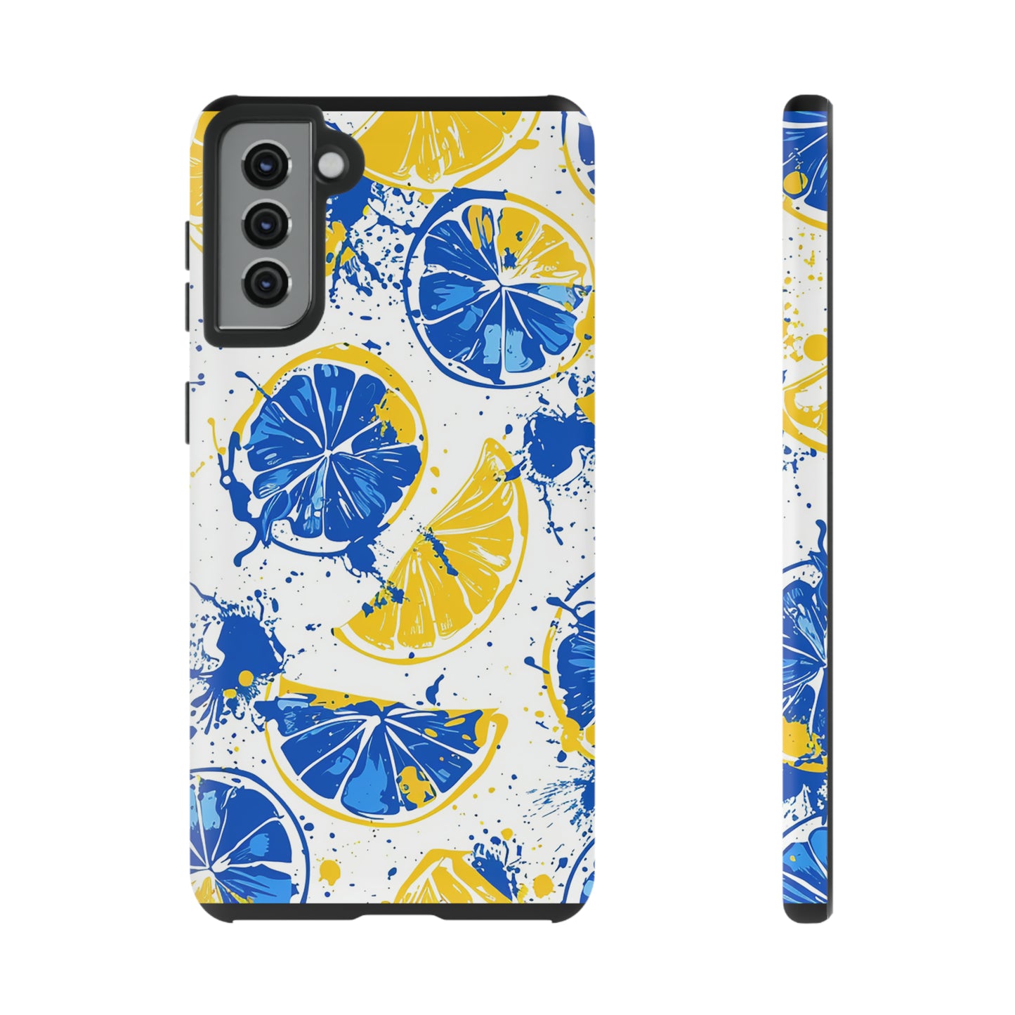 Tough Phone Case Lemon Blue and Yellow