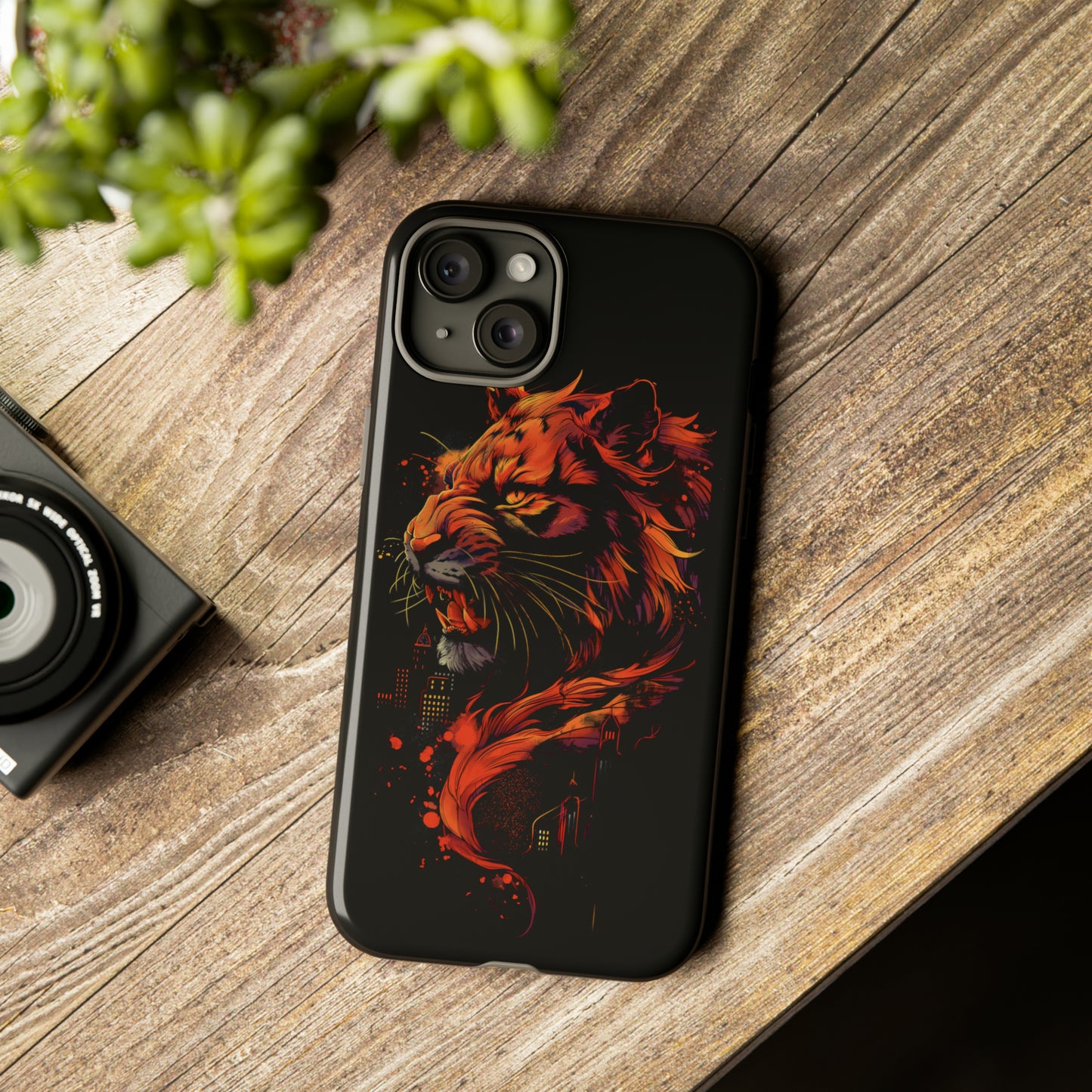 Tough Phone Case Tiger Orange and Black