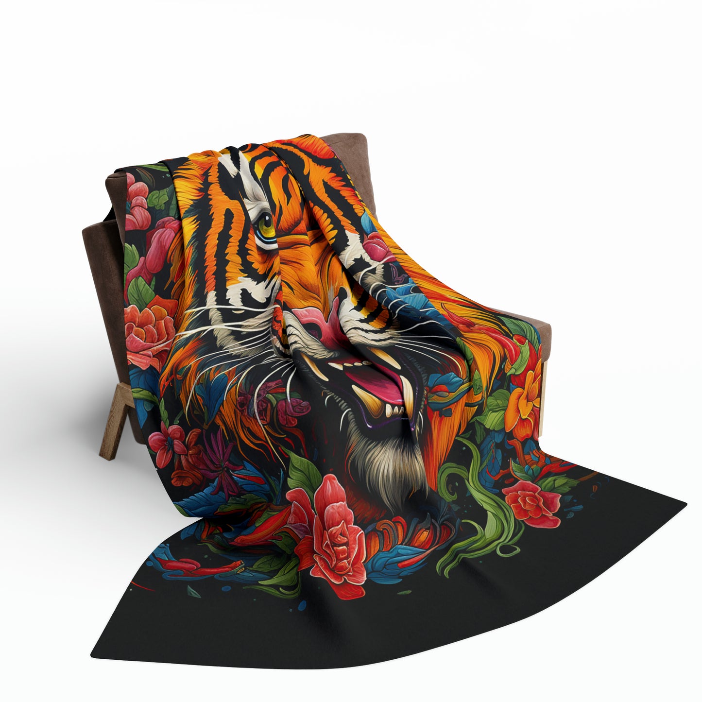 Arctic Fleece Blanket Graphic Graffiti Tiger