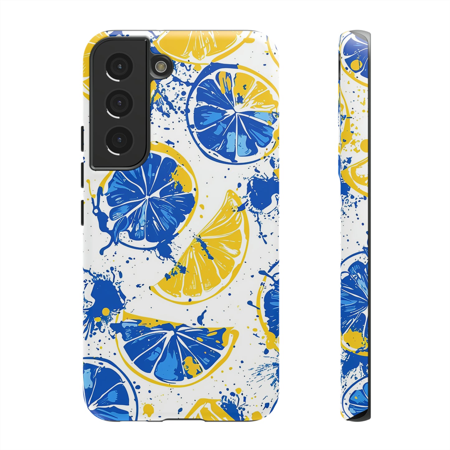 Tough Phone Case Lemon Blue and Yellow