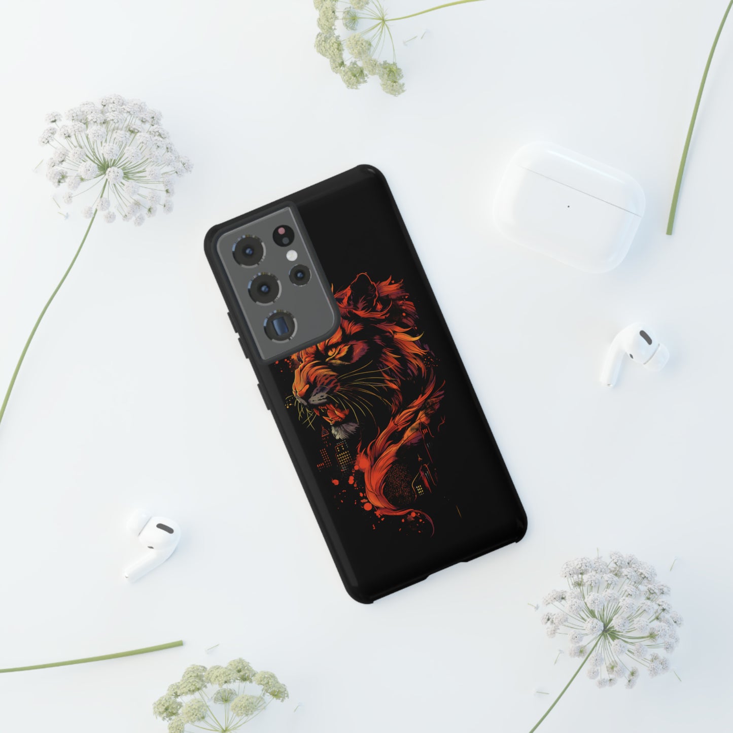 Tough Phone Case Tiger Orange and Black