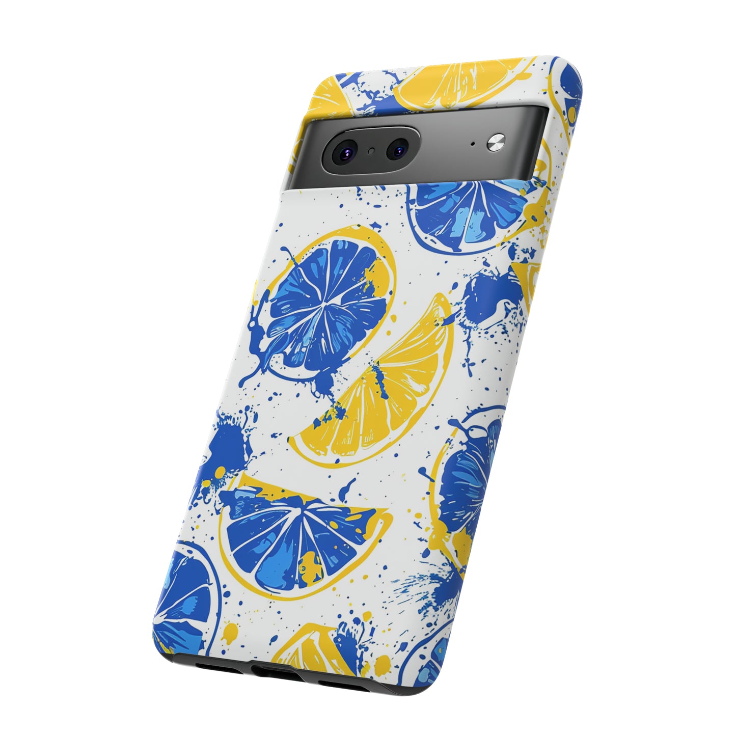 Tough Phone Case Lemon Blue and Yellow