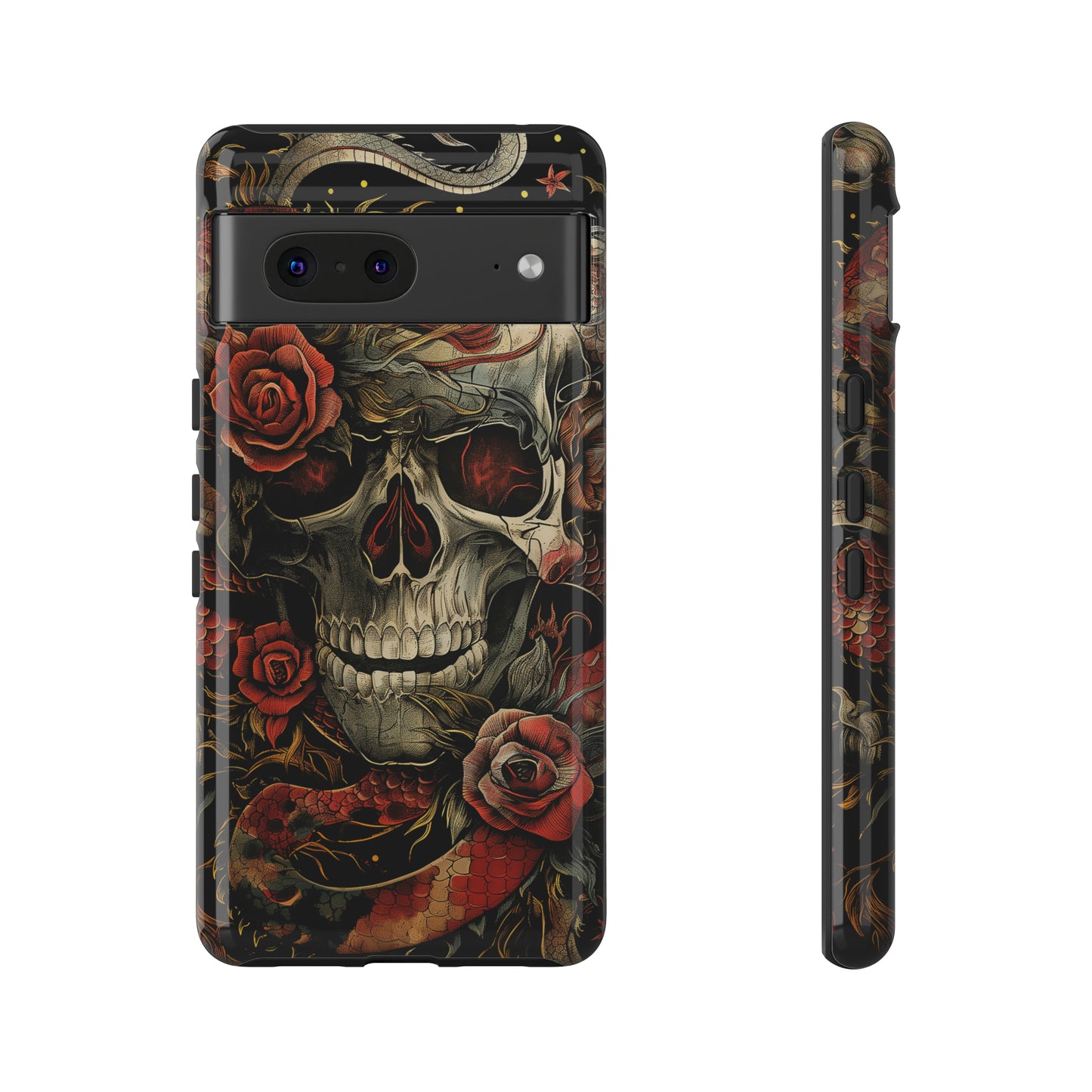 Tough Phone Case Skull and Rose 02