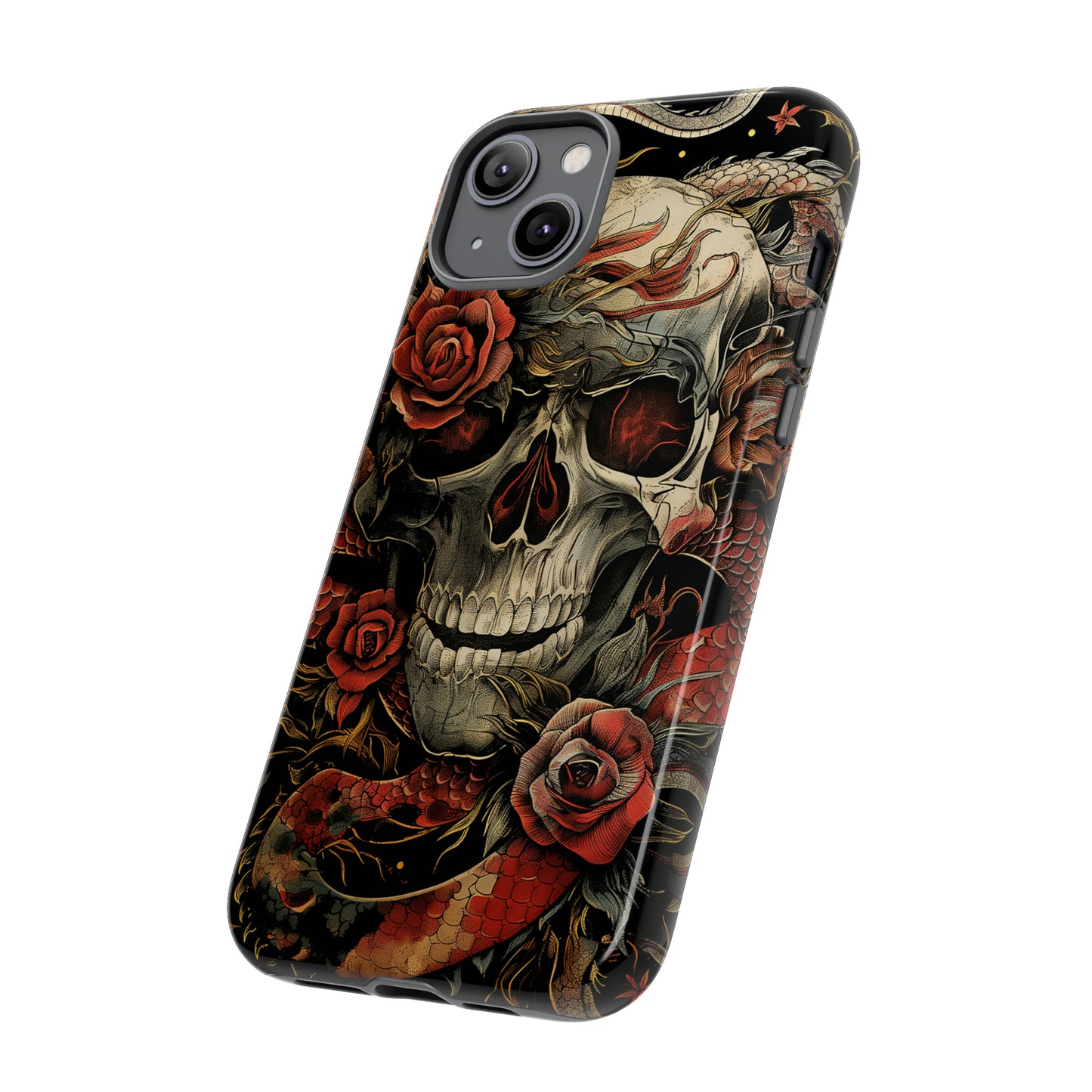 Tough Phone Case Skull and Rose 02