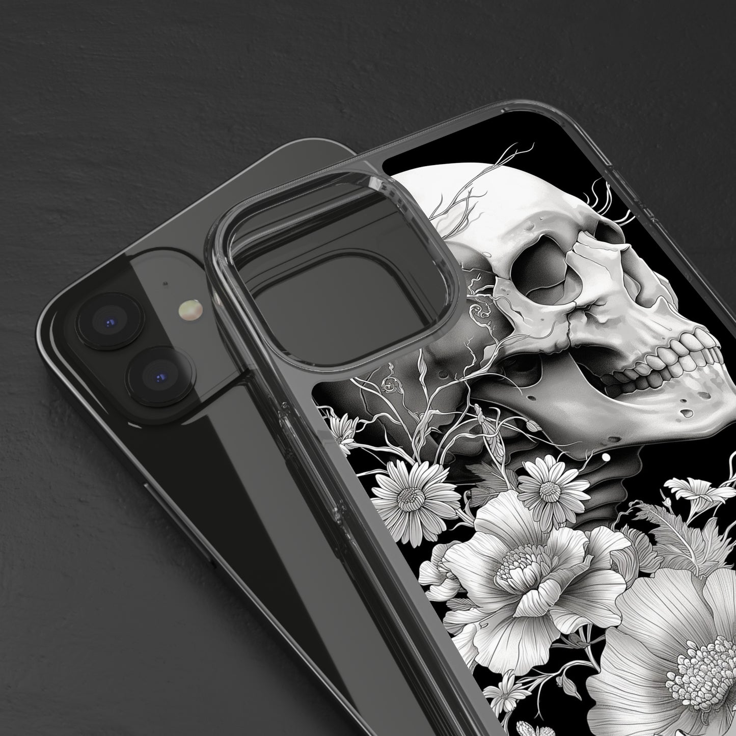 Clear Phone Cases White Skull