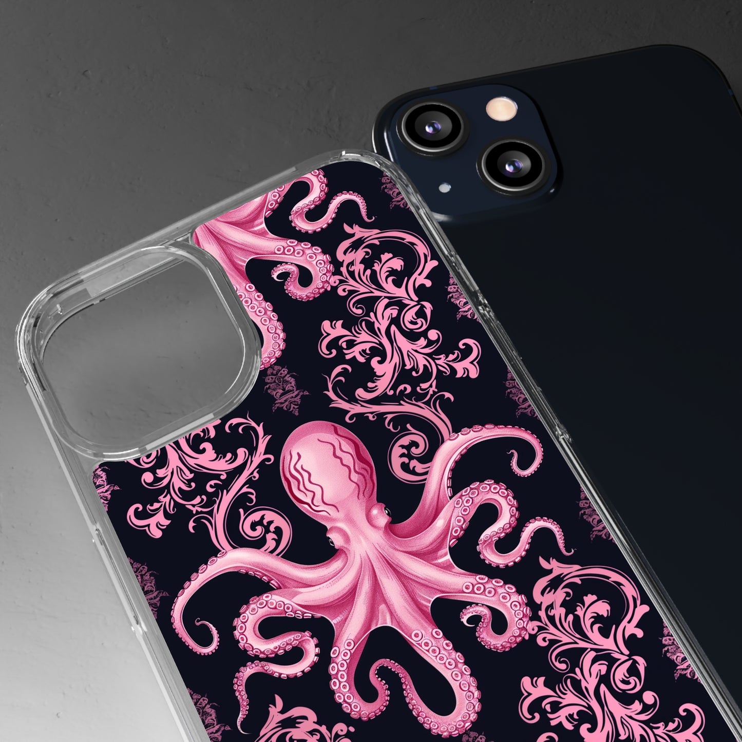 Clear Phone Cases Pink Octopus