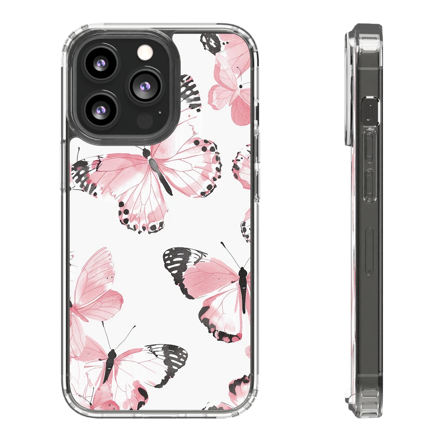 Clear Phone Cases Pink Butterfly