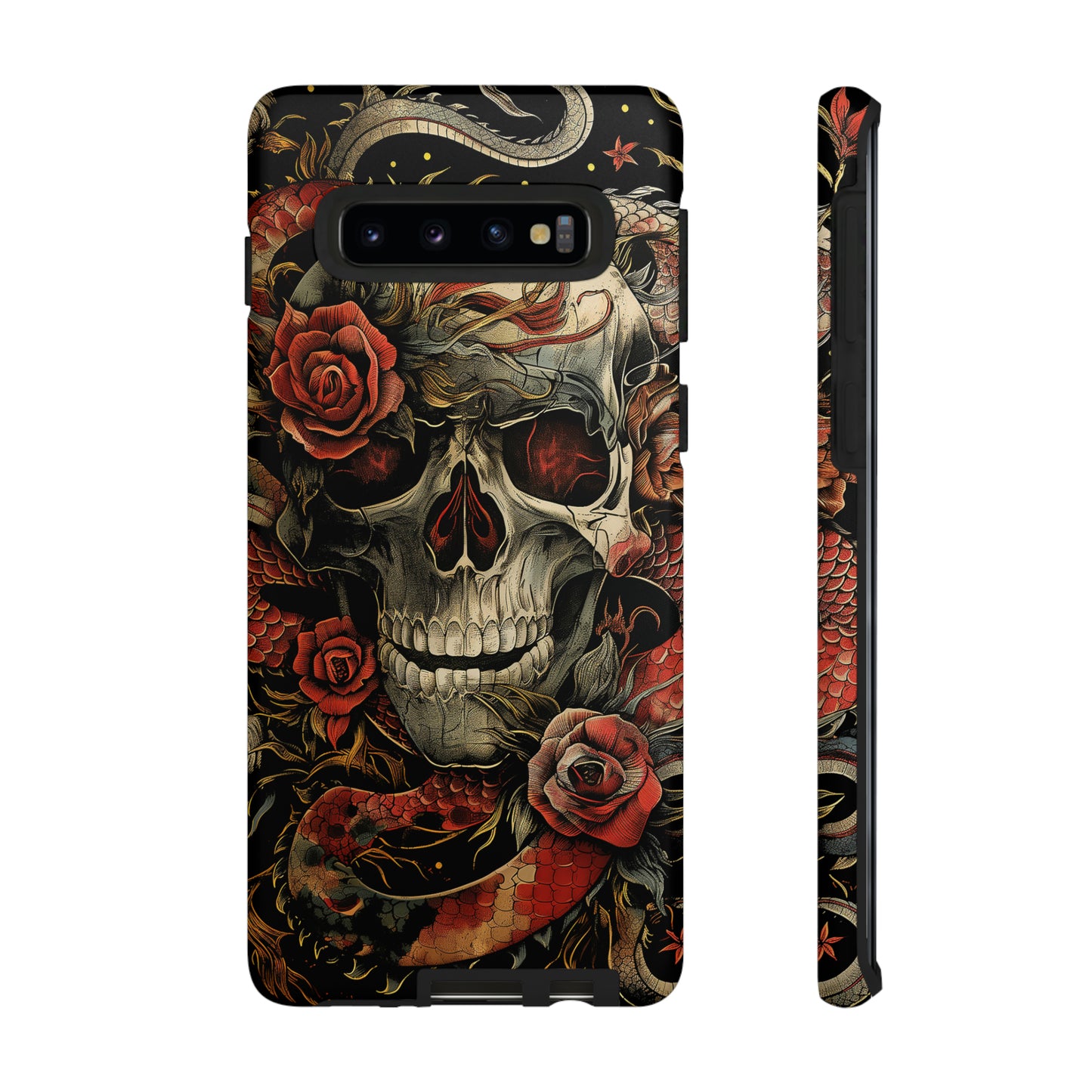 Tough Phone Case Skull and Rose 02