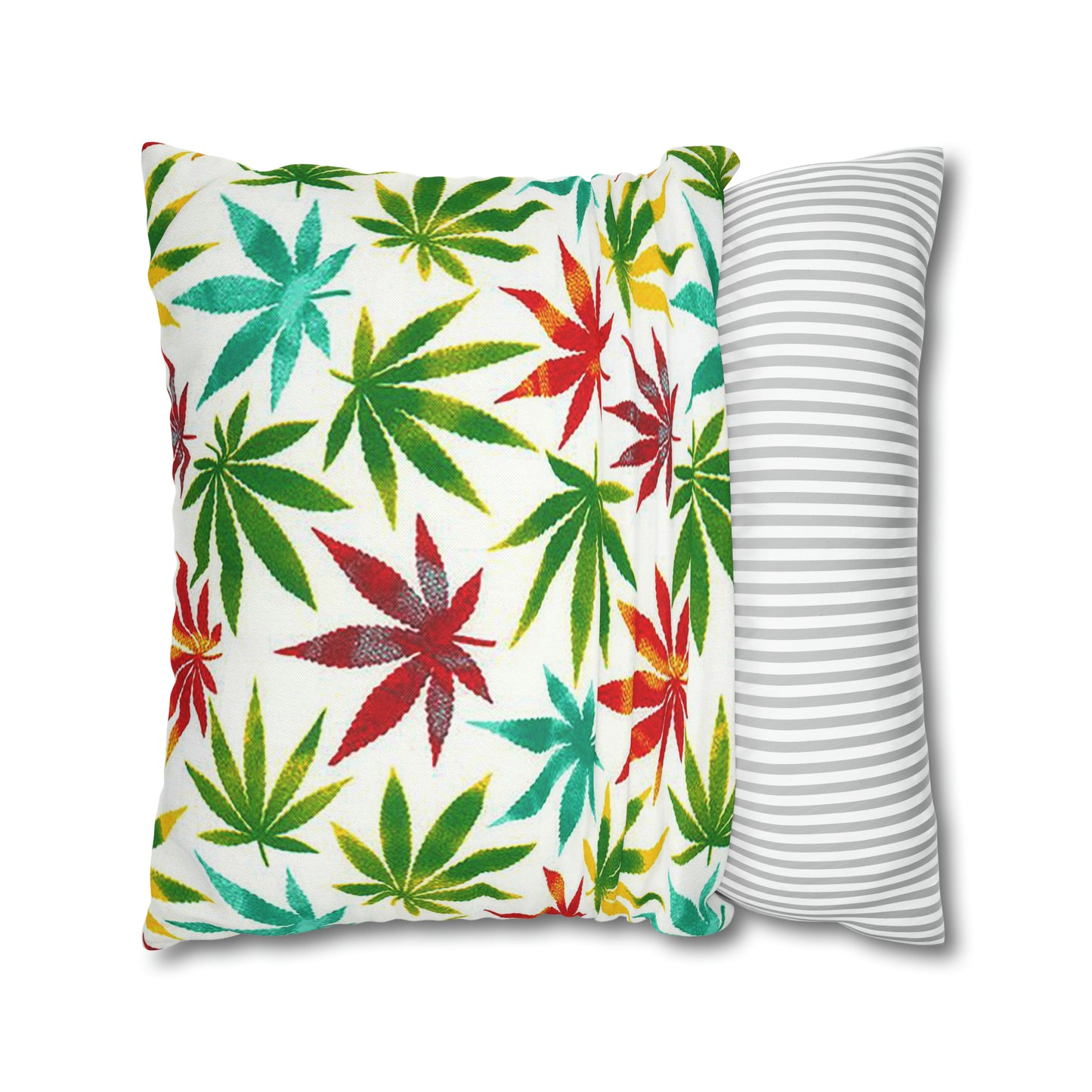 Spun Polyester Square Pillow Cannabis