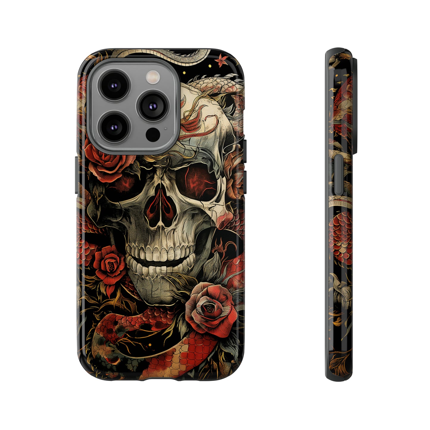 Tough Phone Case Skull and Rose 02