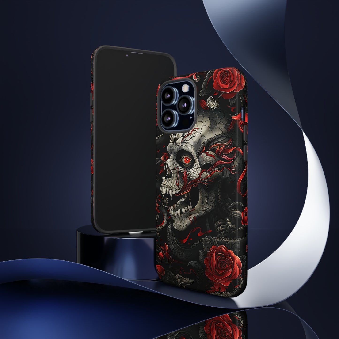 Tough Phone Case Skull and Rose 03