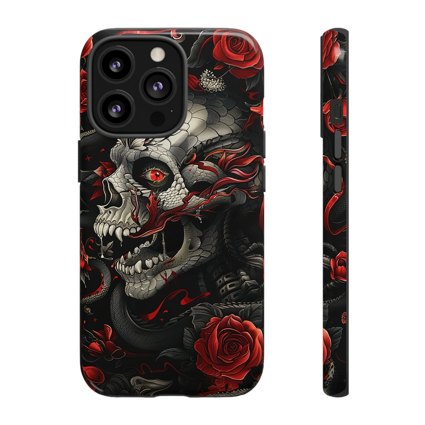 Tough Phone Case Skull and Rose 03