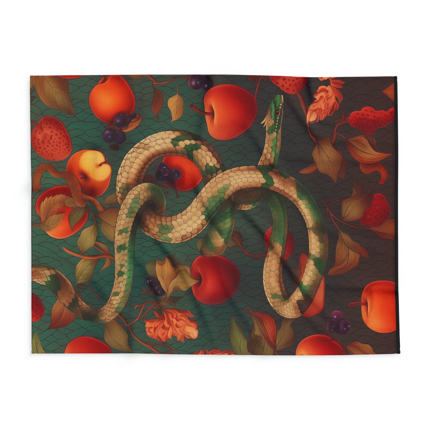 Arctic Fleece Blanket Snake and Apples