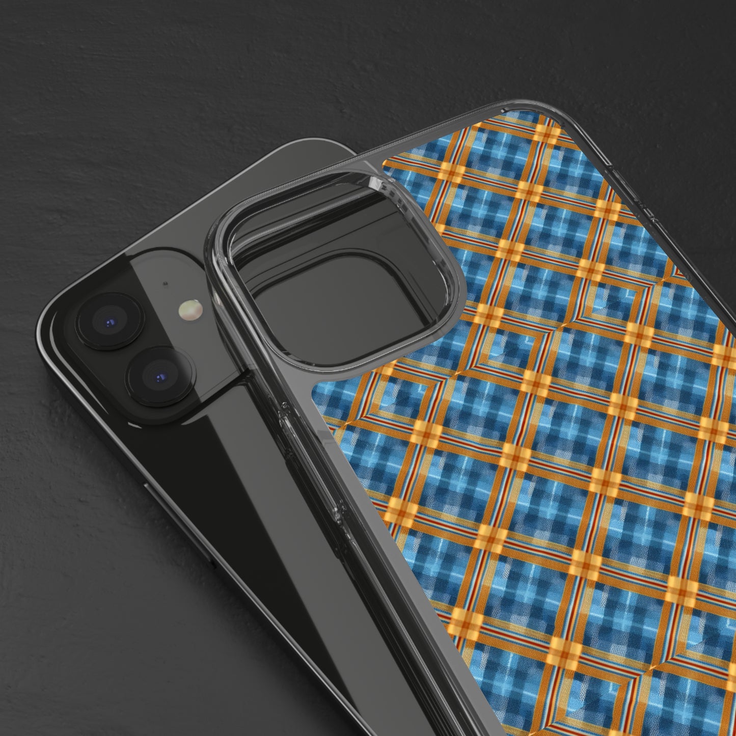 Clear Phone Cases Plaid Design