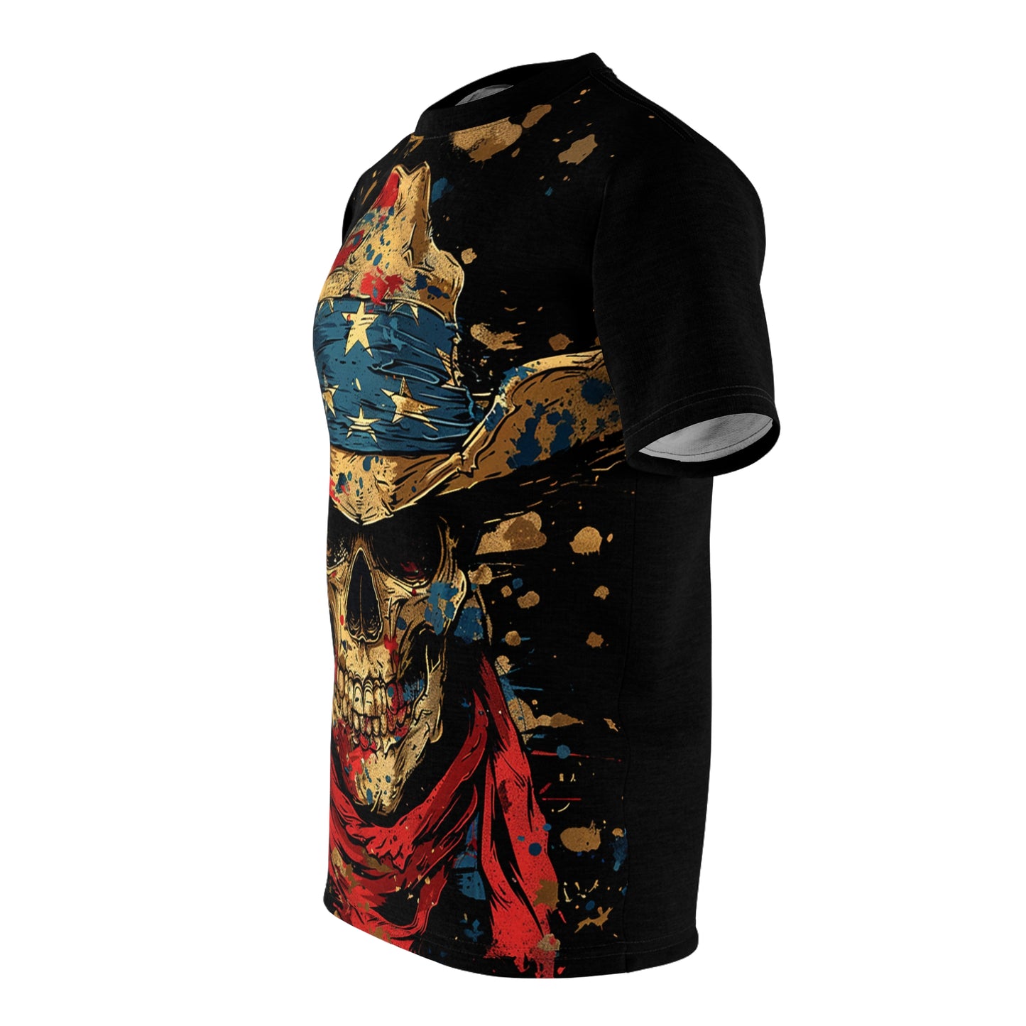 Dark Gold Cowboy Hat Skull Graphic Tee