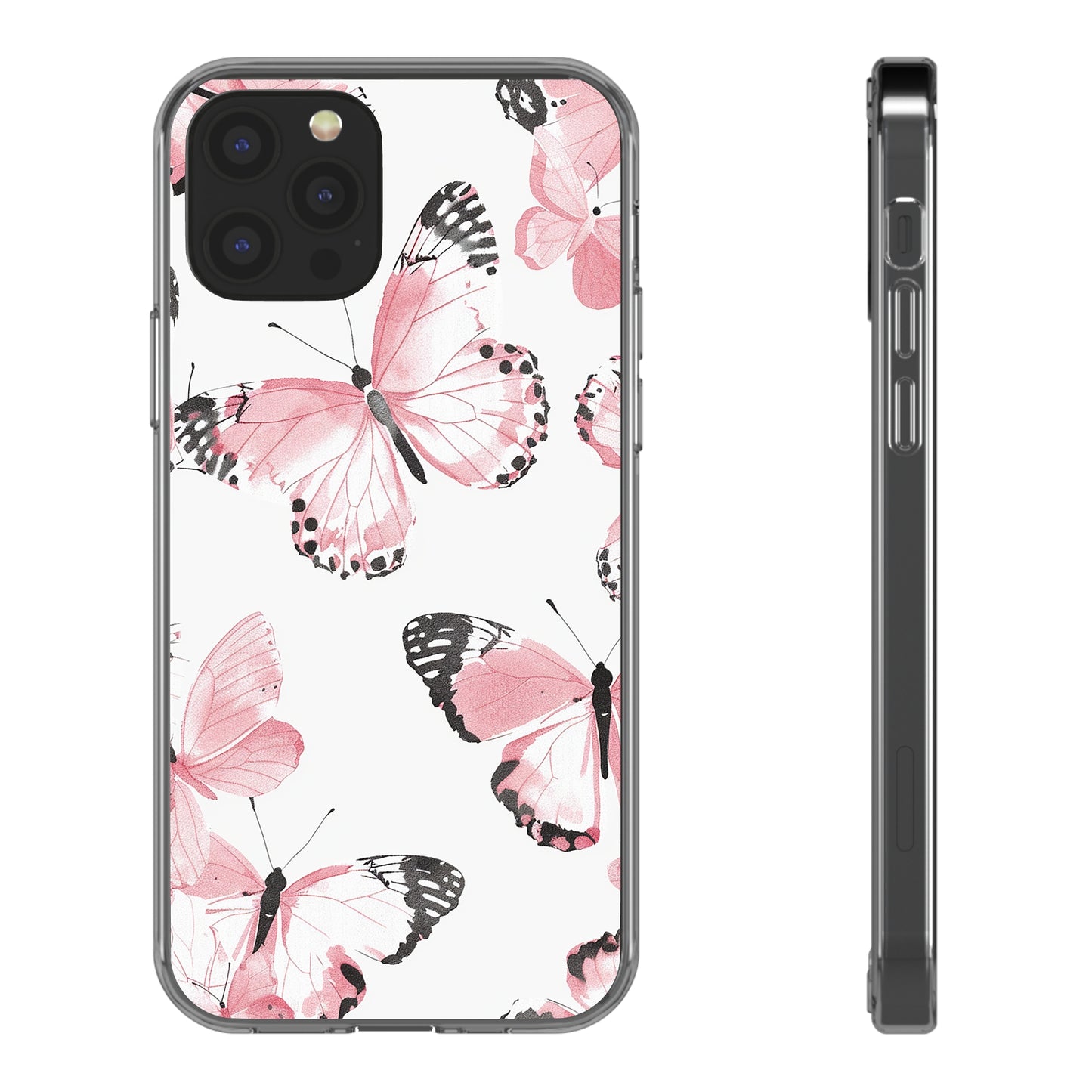 Clear Phone Cases Pink Butterfly