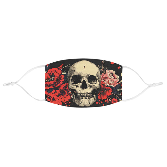 Fabric Face Mask Rose Skull Design