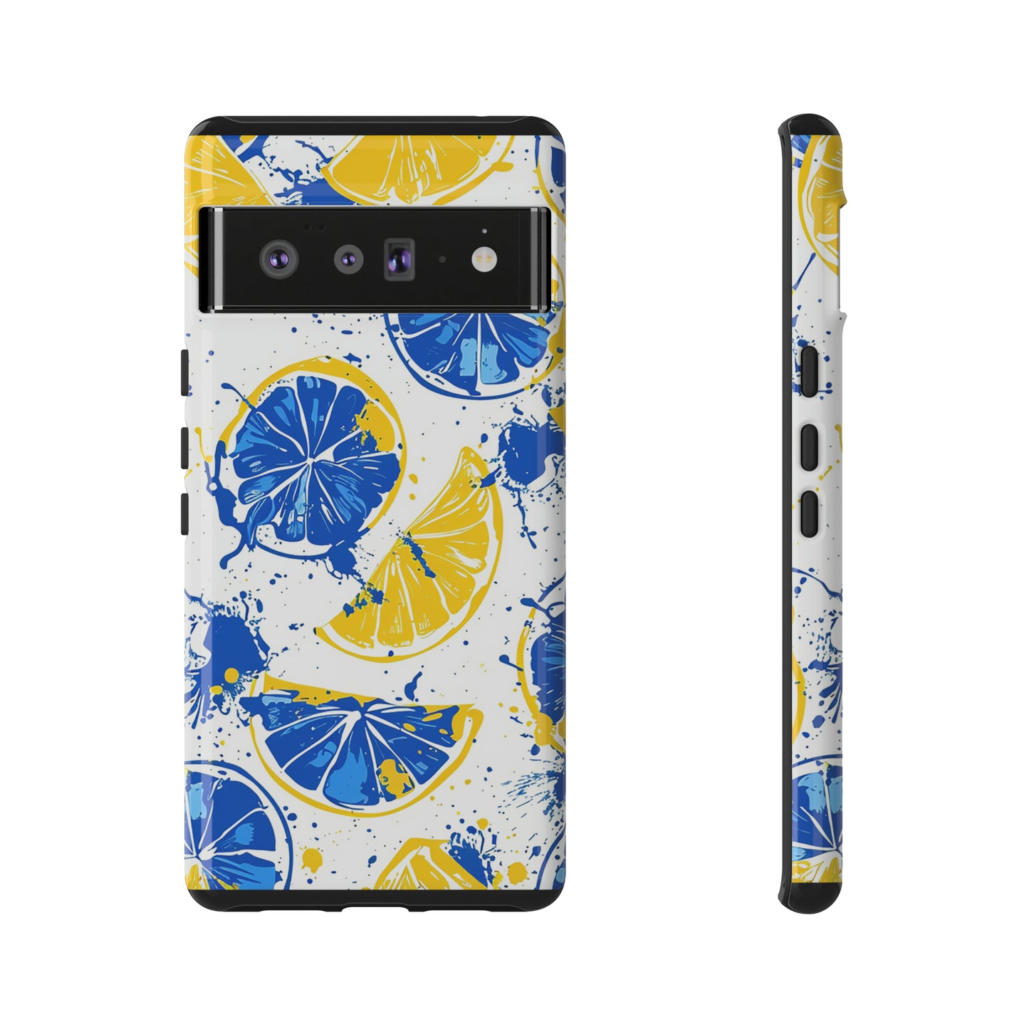 Tough Phone Case Lemon Blue and Yellow