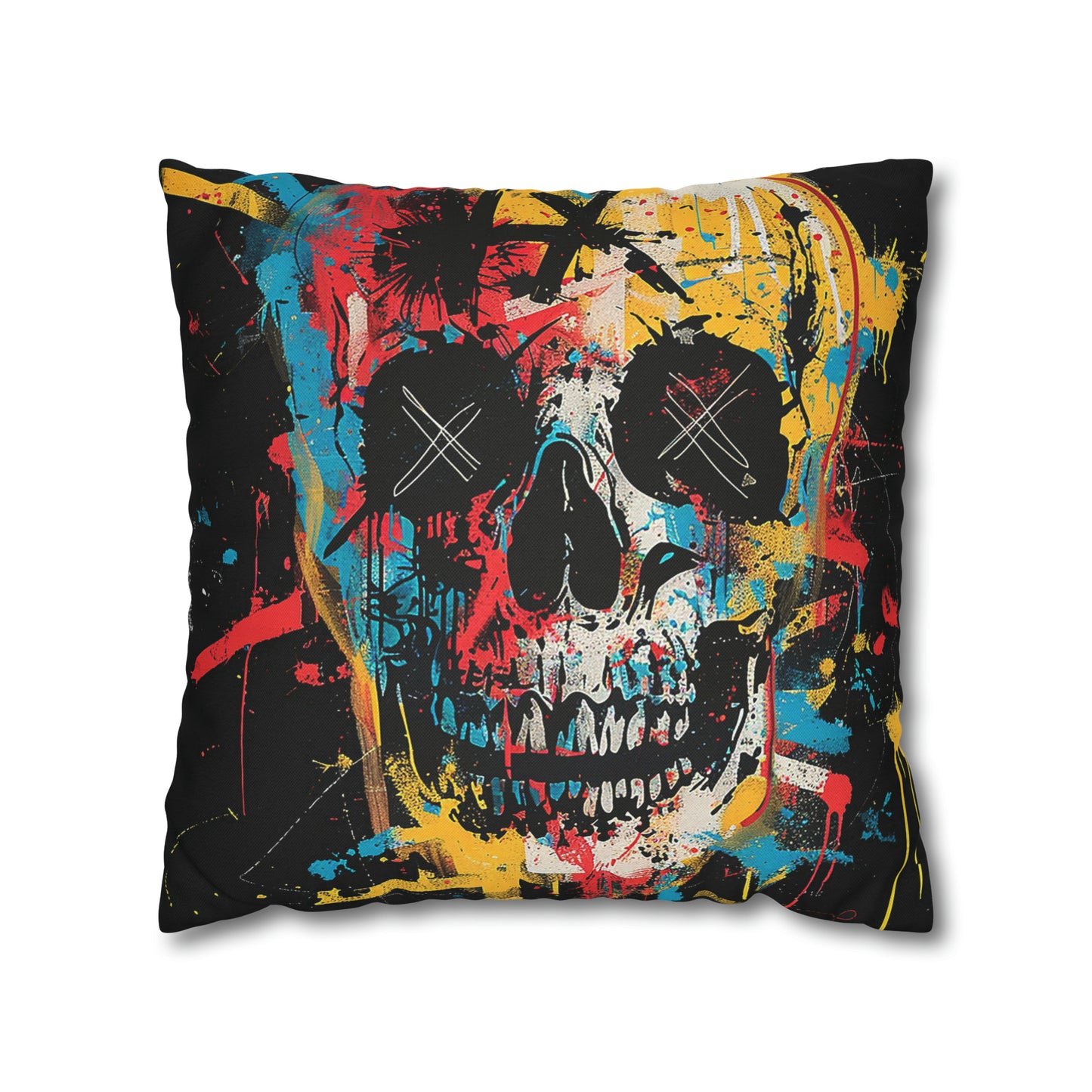 Spun Polyester Square Pillow Graphic Skull