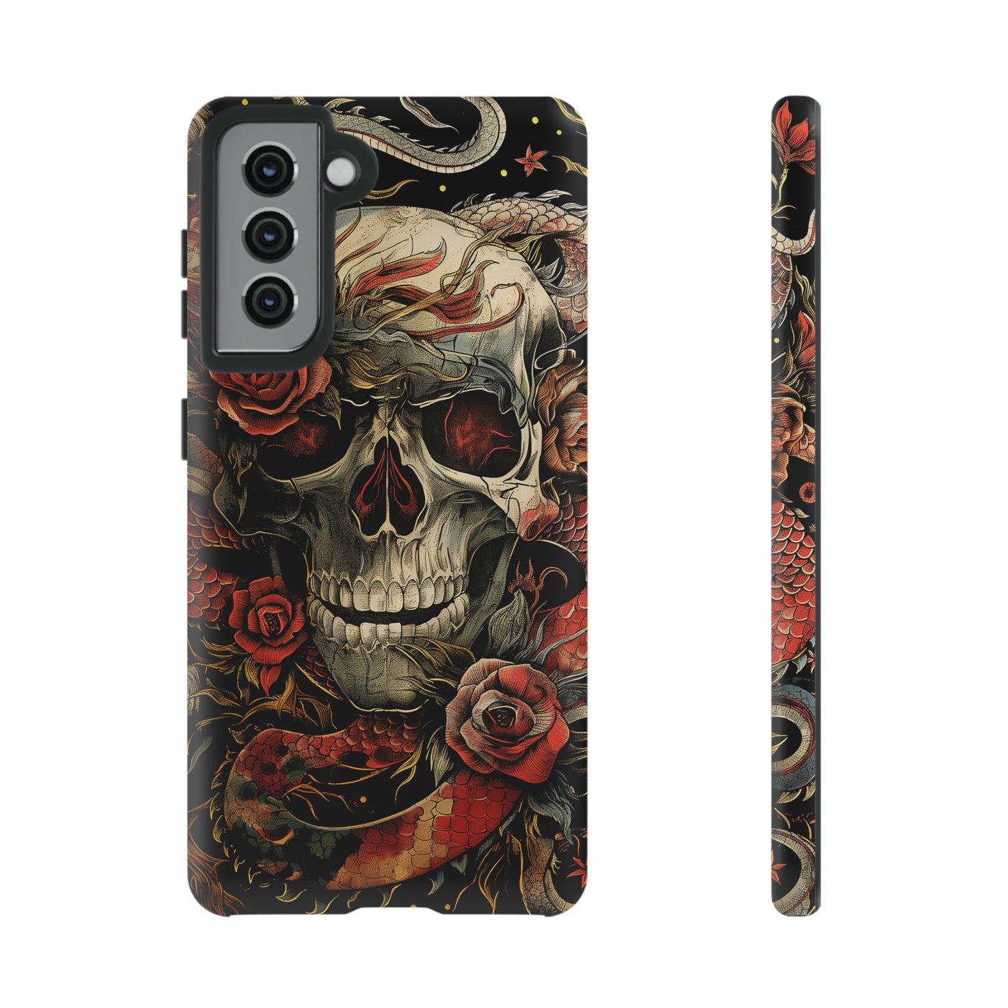 Tough Phone Case Skull and Rose 02