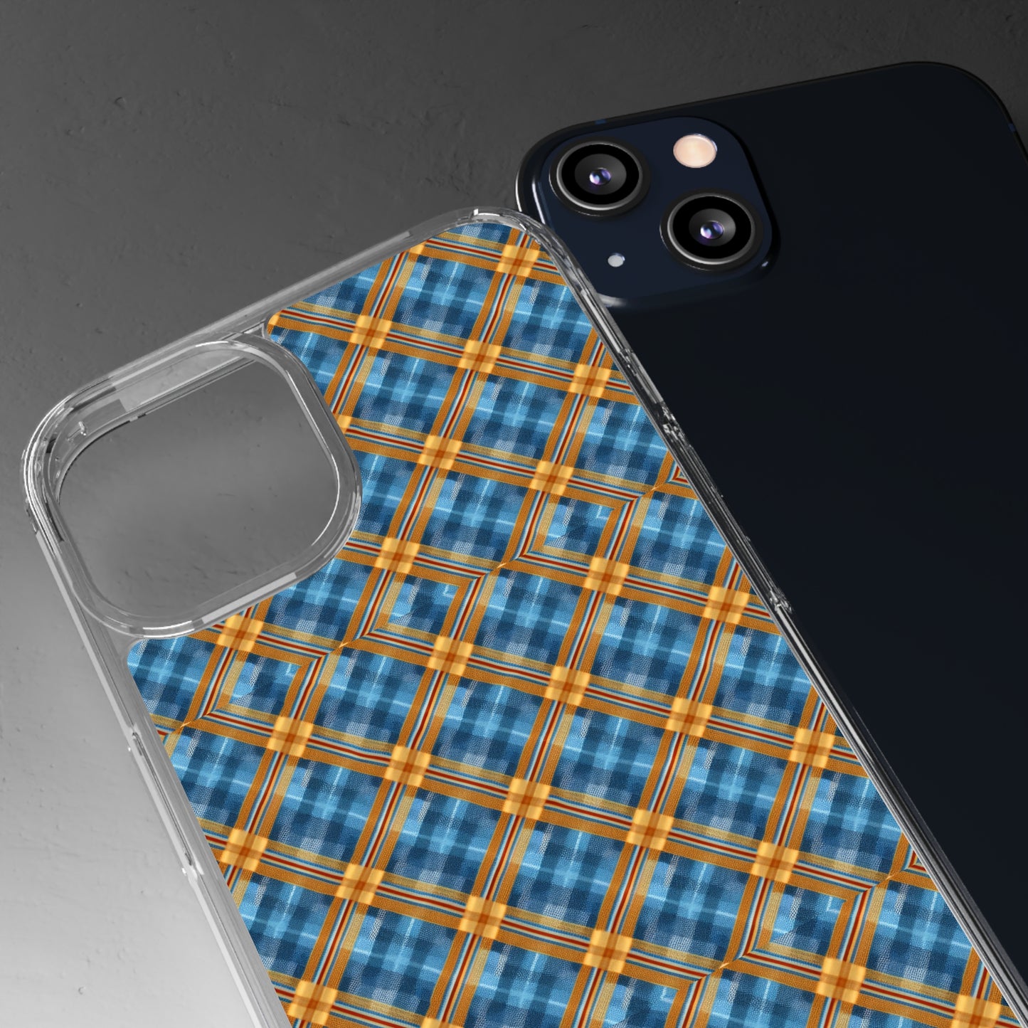 Clear Phone Cases Plaid Design