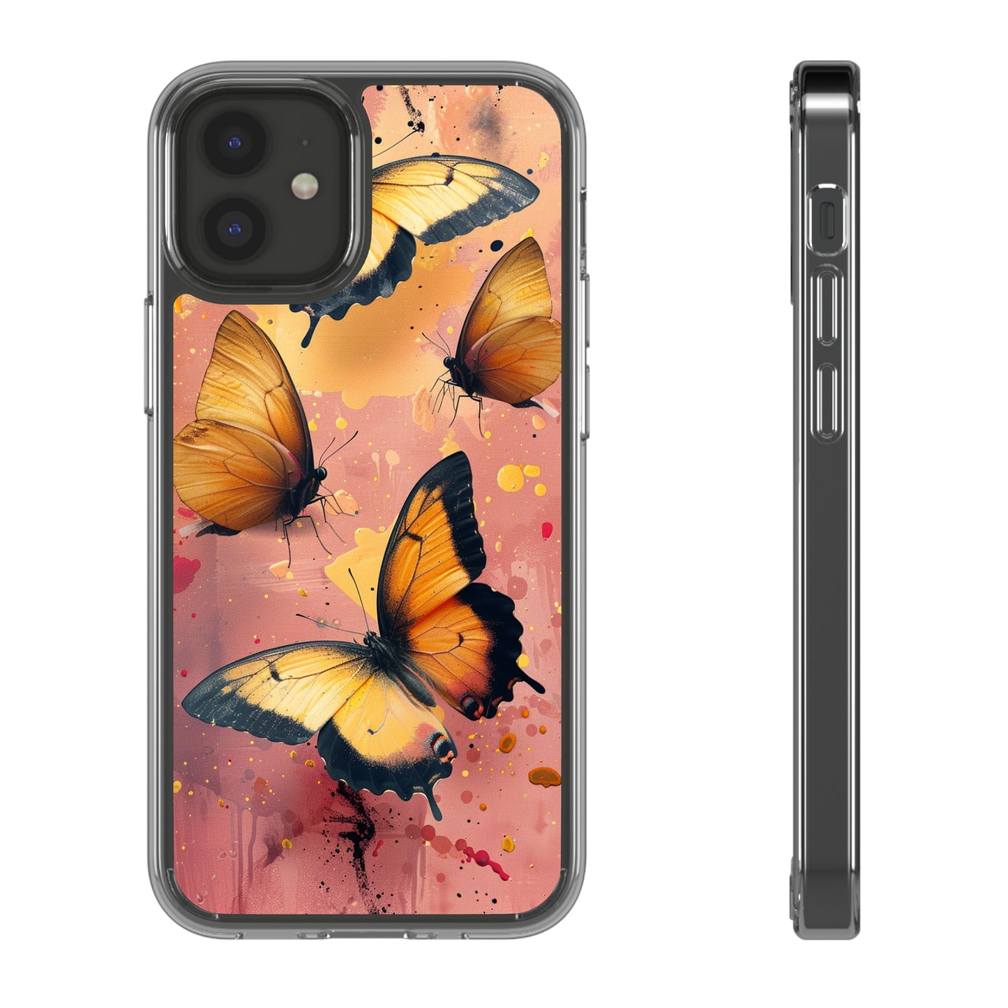 Clear Phone Cases Pink Butterflies