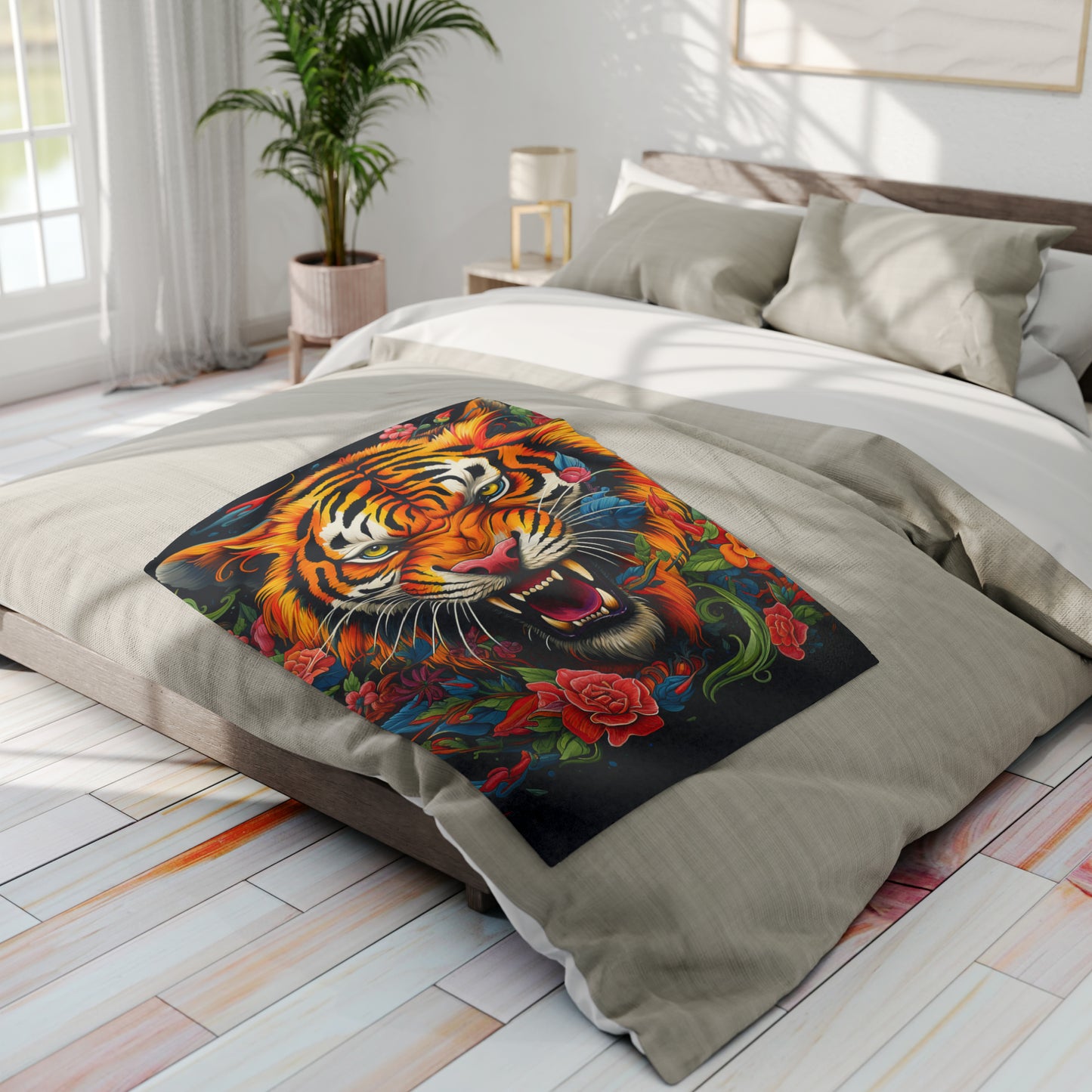 Arctic Fleece Blanket Graphic Graffiti Tiger