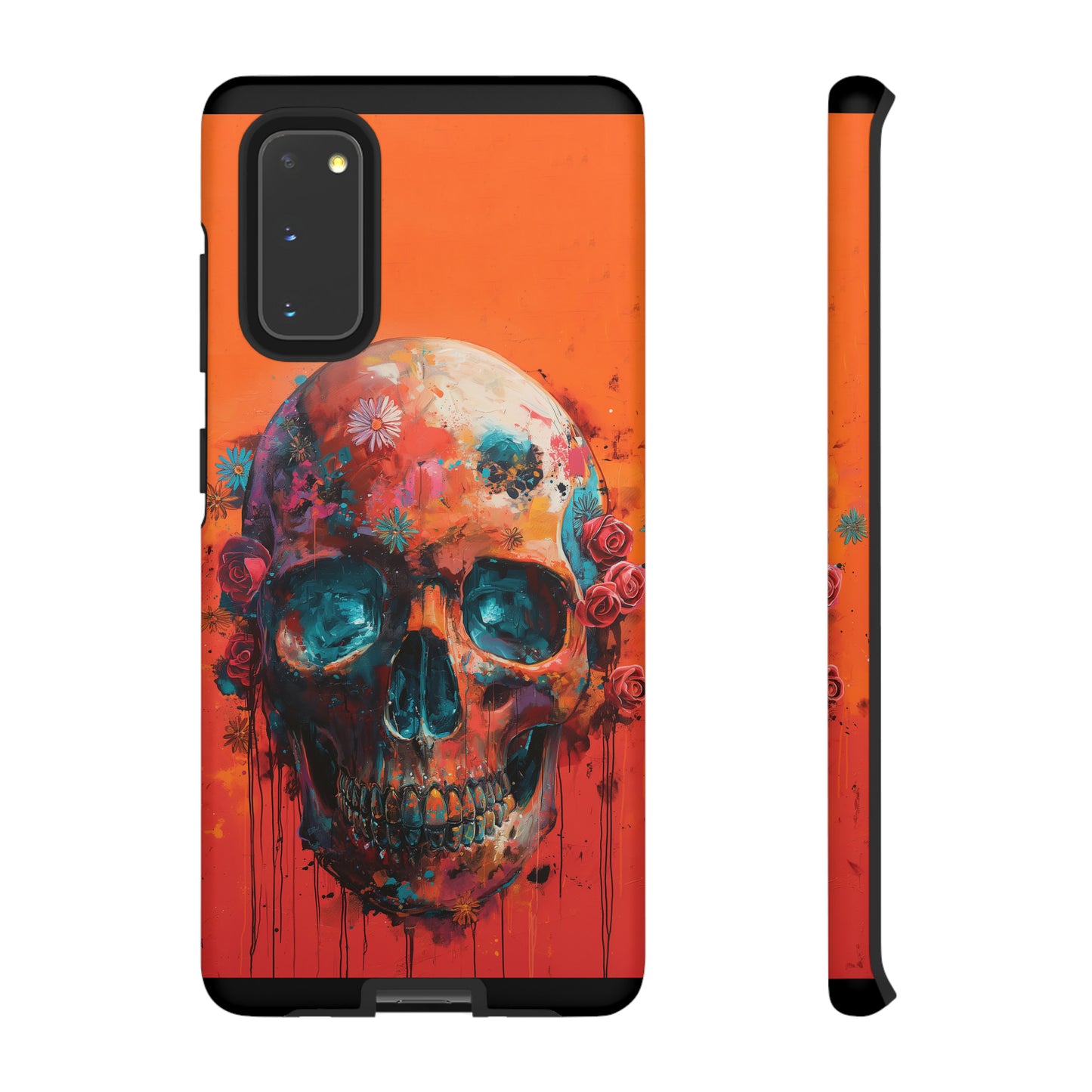 Tough Phone Case Orange Skull