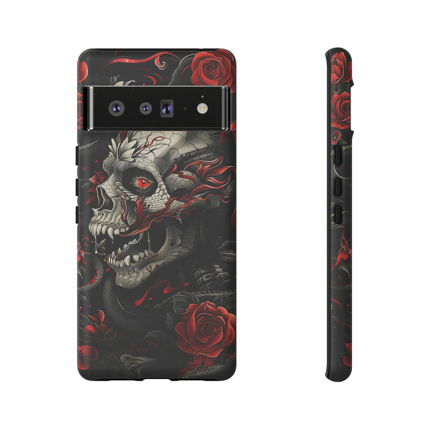 Tough Phone Case Skull and Rose 03